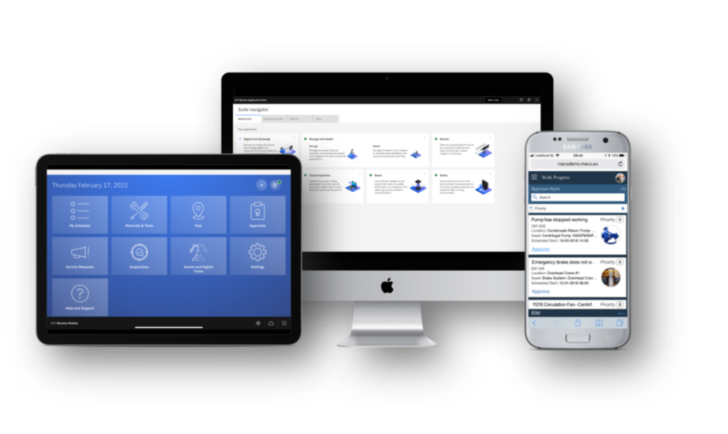 IBM Maximo Desktop tablet en telefoon