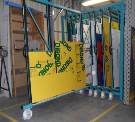 Opslag Dibond en Forex platen mogelijk platenstelling verticaal